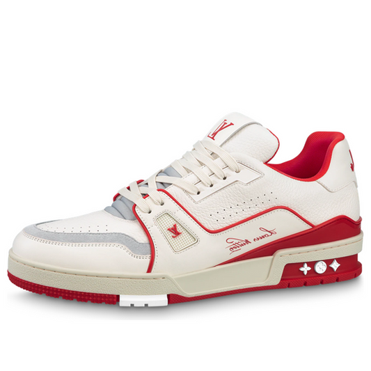 LOUIS VUITTON LV Trainer Sneakers 'White Red Grey' 1ABFBI