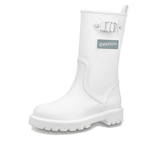 (WMNS) LOUIS VUITTON Territory Flat High Boots 'White' 1A9H8O