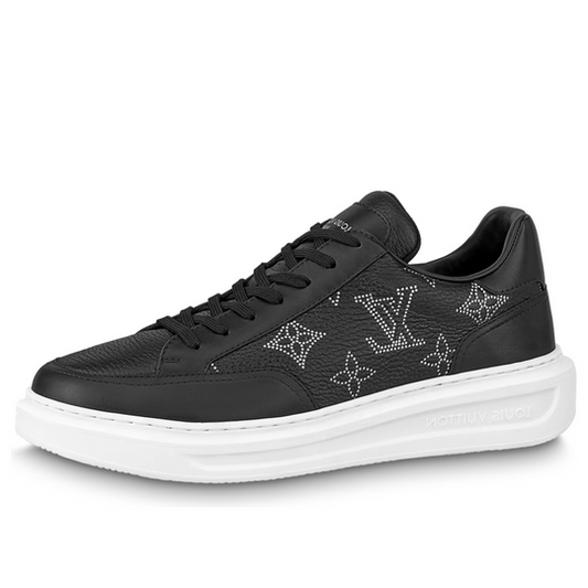 LOUIS VUITTON Beverly Hills Sneakers 'Black with White Outline Monogram' 1AAQSO