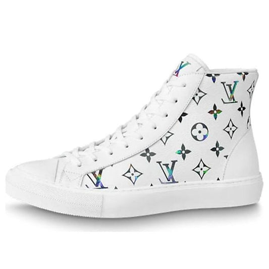 LOUIS VUITTON Tattoo Ankle Sneakers 'White with Colorful Monogram' 1A8KH6
