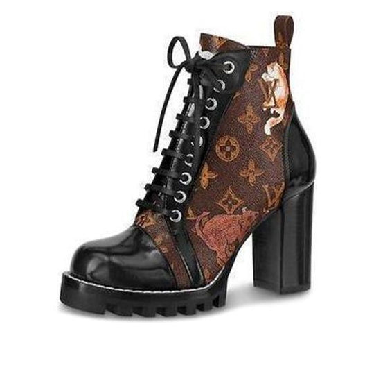 (WMNS) LOUIS VUITTON LV Star Trail 8cm Ankle Boots 'Brown' 1A52FI