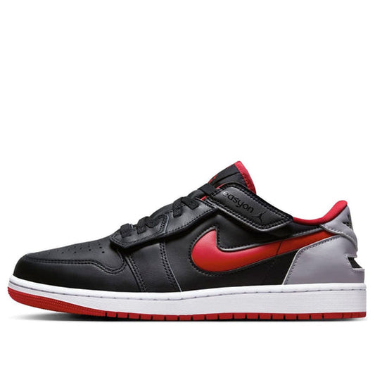 Air Jordan 1 Low FlyEase 'Black Cement Fire Red' DM1206-006