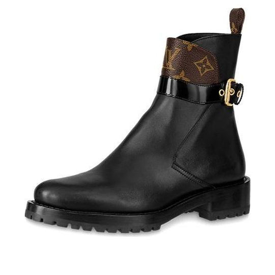 (WMNS) LOUIS VUITTON Discovery Boots 'Black with Monogram Top' 1A868J