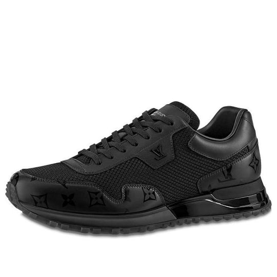 LOUIS VUITTON Run Away Sneakers 'Black Mesh with Monogram Deco' 1A9FFE