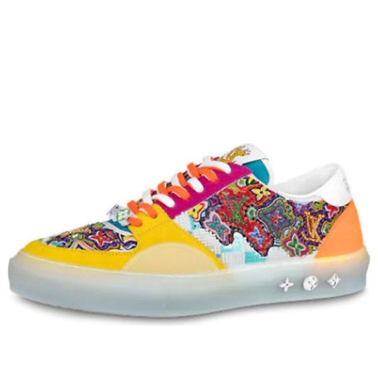 LOUIS VUITTON Ollie Suede Sequin Monogram Sneakers 'Yellow' 1A8Q48