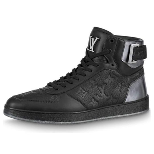 LOUIS VUITTON Rivoli Ankle Sneakers 'Black Monogram with Silver' 1A8V7U
