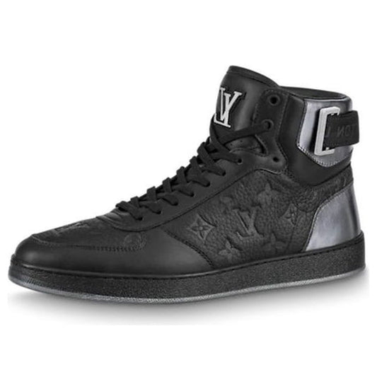 LOUIS VUITTON Rivoli Ankle Sneakers 'Black Monogram with Silver' 1A8V7U