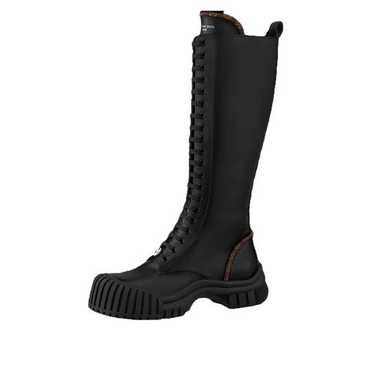 (WMNS) LOUIS VUITTON Ruby Flat Ranger Knee Boots 'Black' 1AB47R