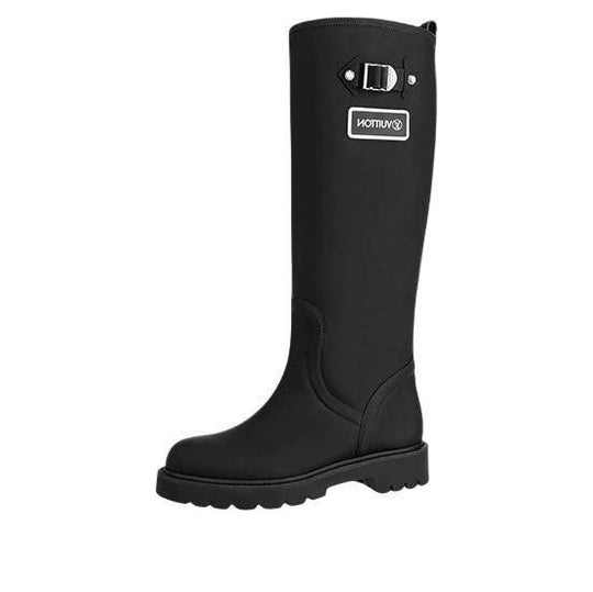 (WMNS) LOUIS VUITTON Territory Flat High Boots 'Black' 1A9H21