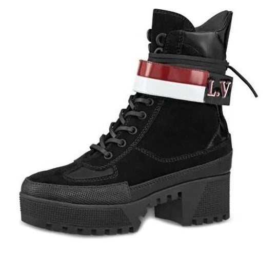 (WMNS) LOUIS VUITTON Laureate Platform Desert Boots 'Black' 1A4FDU