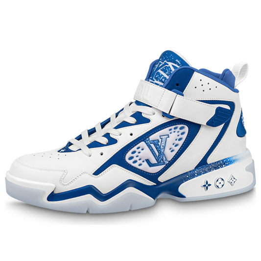 LOUIS VUITTON Trainer 2 Ankle Sneakers 'White with Blue' 1AB8TR