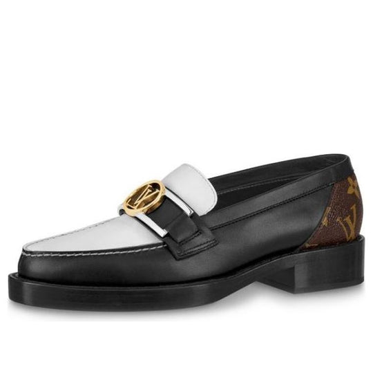 (WMNS) LOUIS VUITTON Academy Flat Loafers 'Black with Monogram Back' 1A66QN
