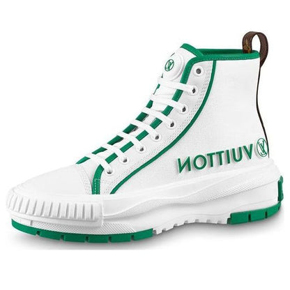 (WMNS) LOUIS VUITTON Squad Ankle Sneakers 'White Green' 1AADAP