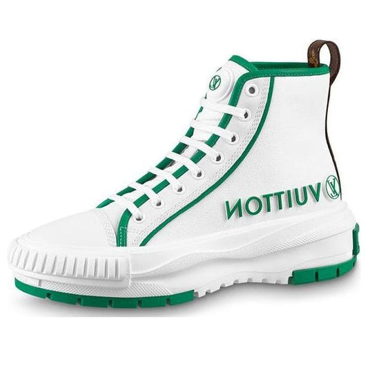 (WMNS) LOUIS VUITTON Squad Ankle Sneakers 'White Green' 1AADAP