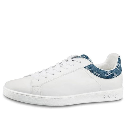 LOUIS VUITTON LV Luxembourg Sneakers 'White with Blue Denim Monogram Top' 1A45TA