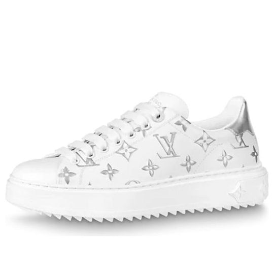 (WMNS) LOUIS VUITTON Time Out Sneakers 'White with Silver Monogram' 1A8TAI