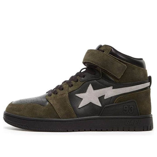 A BATHING APE Bape Block Sta Hi 'Olive Black' BAPEBLOCKSTAHI-GRAYGREEN