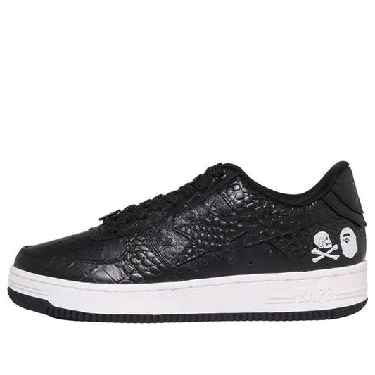 NEIGHBORHOOD x A BATHING APE Bape STA Leather Low 'Black' 1J23-191-901-BLCK