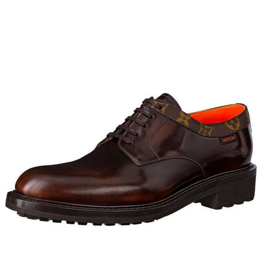 LOUIS VUITTON Voltaire Derby Shoes 'Brown with Monogram Colar' 1A8Y3Z