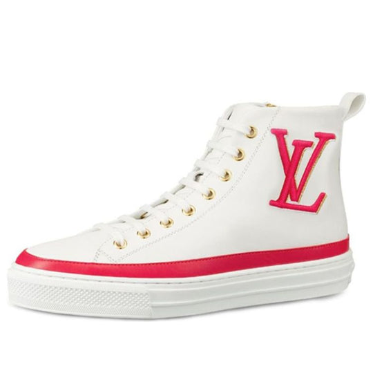 (WMNS) LOUIS VUITTON Stellar Calfskin High-Top Sneakers White/Pink 1A4X3X