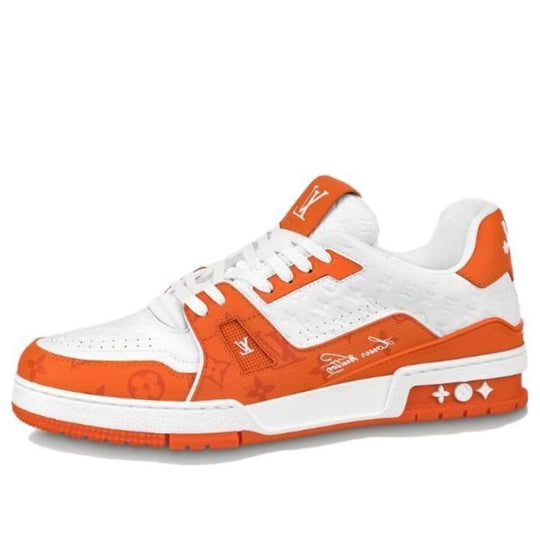 LOUIS VUITTON LV Trainers 'White Minimonogram Orange' 1ABOJY