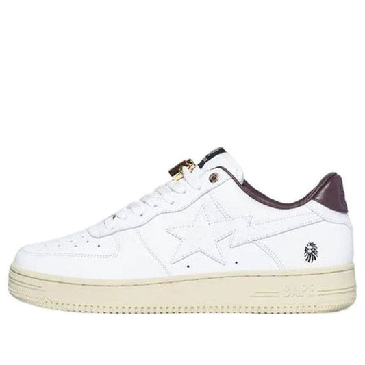 (WMNS) A BATHING APE Bape Sta Leather Low 'White Green Brown' 1I70-291-017-WHITE