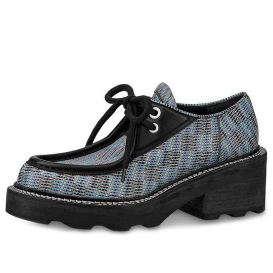 (WMNS) LOUIS VUITTON Beaubourg Platform Derby Shoes 'Blue Plaid Print' 1A5SP2