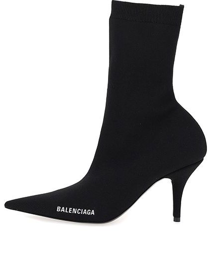 (WMNS) Balenciaga Logo Sock Boots 'Black' 616246W18021090