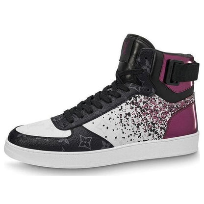 LOUIS VUITTON Rivoli Ankle Sneakers 'Metallic Purple with Black Monogram' 1A5YK