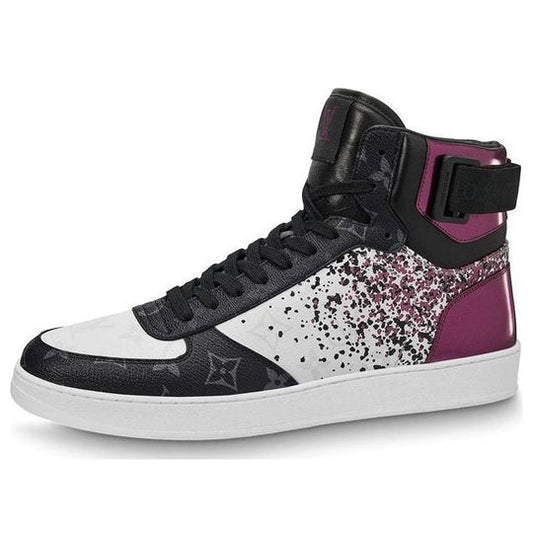 LOUIS VUITTON Rivoli Ankle Sneakers 'Metallic Purple with Black Monogram' 1A5YK