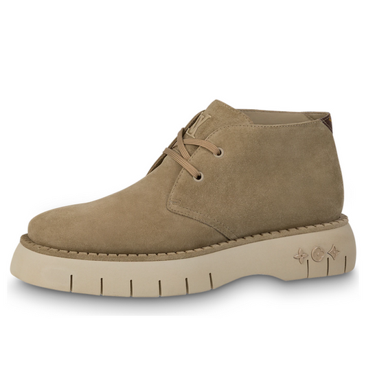 LOUIS VUITTON Square Suede Ankle Boots 'Beige' 1AANRZ