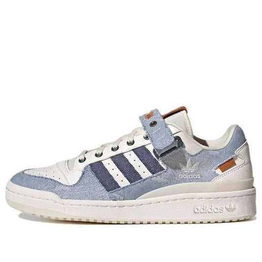 adidas originals Forum Low Cozy Wear-resistant Non-Slip Skateboarding Shoes Unisex Denim Blue HQ6334