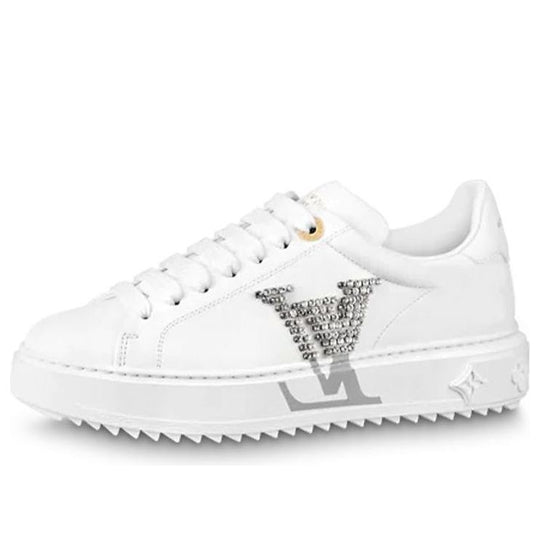 (WMNS) LOUIS VUITTON Time Out Sneakers 'White with Large Crystal Side Logo' 1A9Q2E