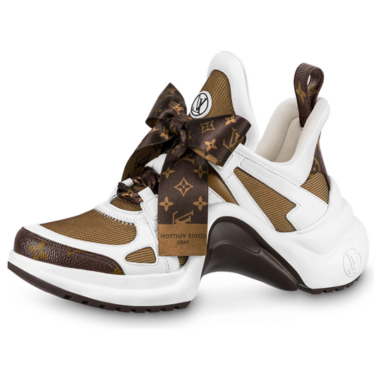 (WMNS) LOUIS VUITTON Archlight 1.0 Sneakers 'White Brown with Brown Ribbon' 1AACQB