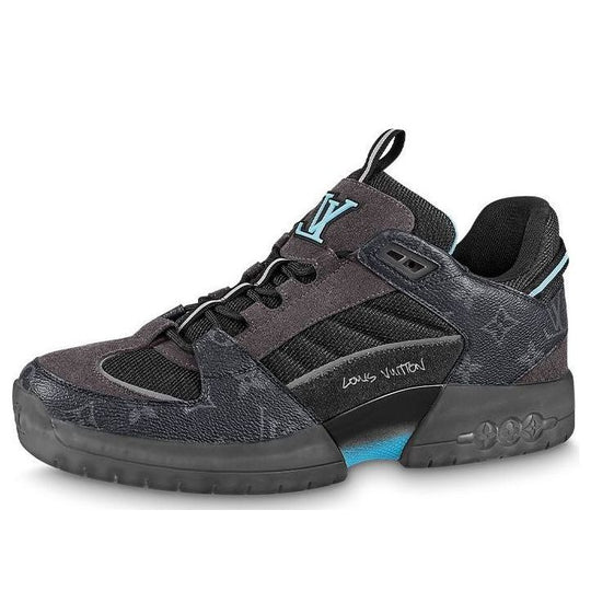 LOUIS VUITTON A View Sneakers 'Black Monogram with Blue' 1A9J6T