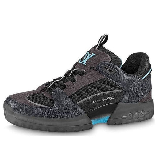 LOUIS VUITTON A View Sneakers 'Black Monogram with Blue' 1A9J6T