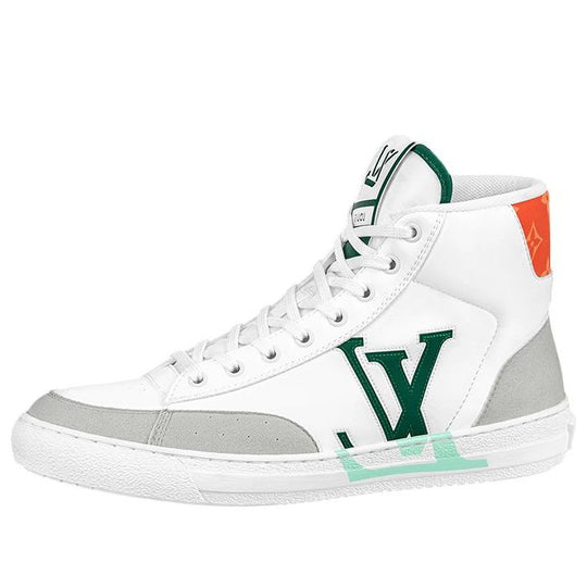 LOUIS VUITTON LV Charlie Ankle Sneakers 'White with Green Side Logo' 1A9JM8