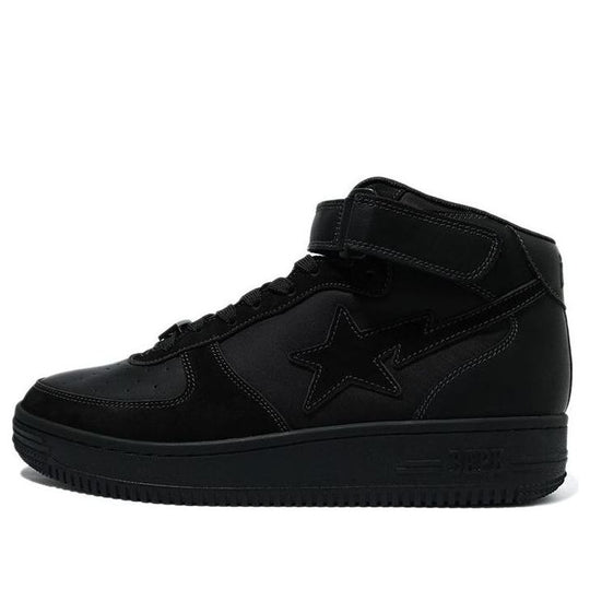 A Bathing Ape Bape Sta Mid Velcro 'Black' 1H30-191-006-BLCK