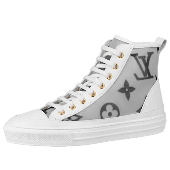 (WMNS) LOUIS VUITTON Stellar Zip Up Ankle Sneakers 'Grey White with Dark Grey Monogram' 1A87E2