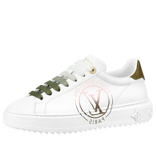 (WMNS) LOUIS VUITTON LV Time Out Sneakers 'White with Green Ombre' 1AA1C1