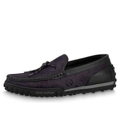 LOUIS VUITTON Racer Moccasins Shoes 'Black Mesh Monogram' 1ABMJG