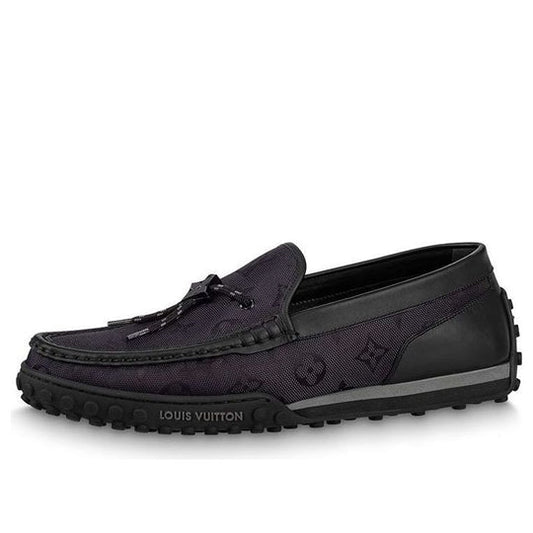 LOUIS VUITTON Racer Moccasins Shoes 'Black Mesh Monogram' 1ABMJG