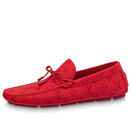 LOUIS VUITTON Driver Moccasin Shoes 'Red Monogram' 1AAPY6