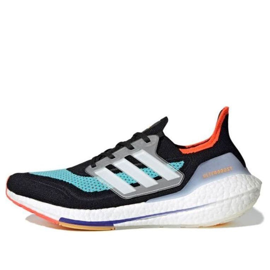 adidas Ultra Boost 21 Running Shoes 'Black White Pulse Aqua' S23867