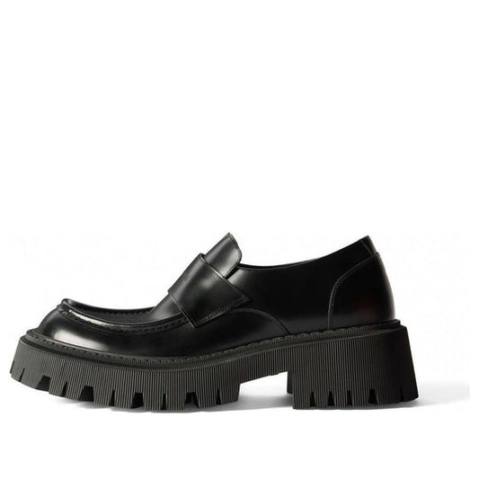 Balenciaga Tractor Loafer Shoes 'Black Smooth Calfskin' 760433WA8E91000
