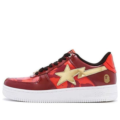 A BATHING APE Bape STA CNY Leather Low 'Red' 1J22-191-003-RED