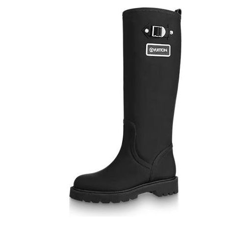 (WMNS) LOUIS VUITTON Territory Flat High Boots 'Black' 1A9H1Z