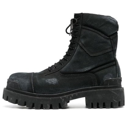 Balenciaga Combat Strike Boots 'Washed Black Cotton' 694042W2H111000