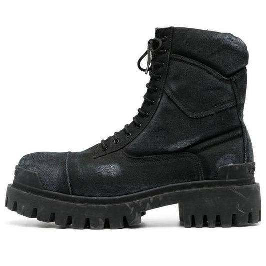 Balenciaga Combat Strike Boots 'Washed Black Cotton' 694042W2H111000