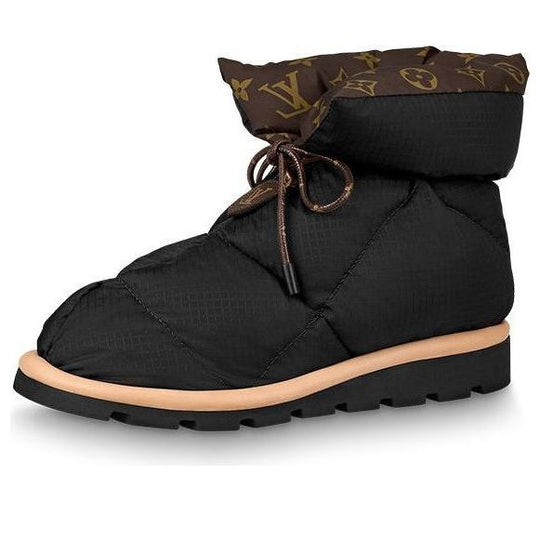 (WMNS) LOUIS VUITTON Pillow Comfort Ankle Boots 'Black with Brown' 1A8T3B